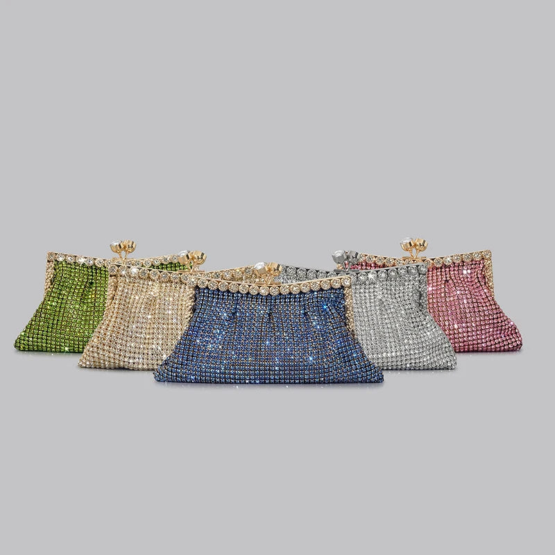 Celina Crystal Clutch - Silver Sparkle