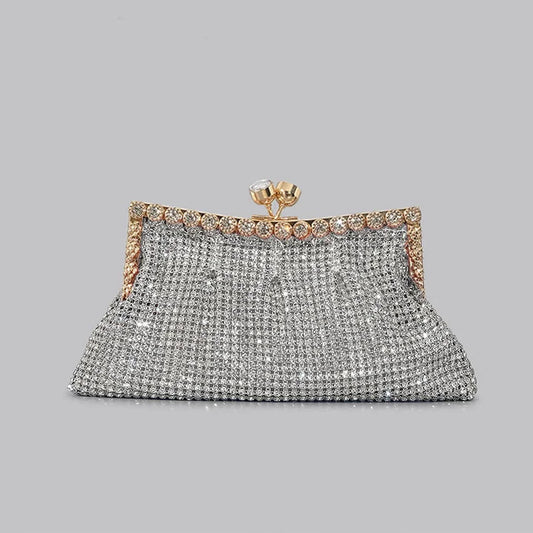 Celina Crystal Clutch - Silver Sparkle