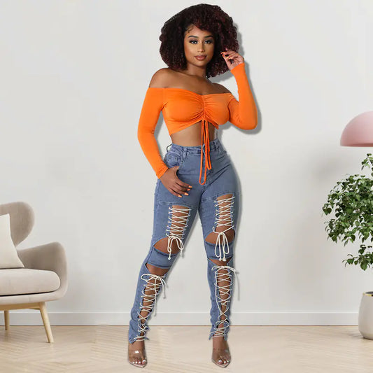 Tanya Rope Detail Jeans