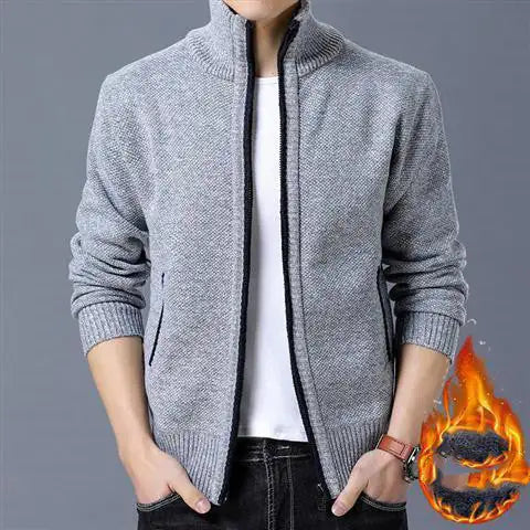 Men's Thick And Velvet Sweater Coat