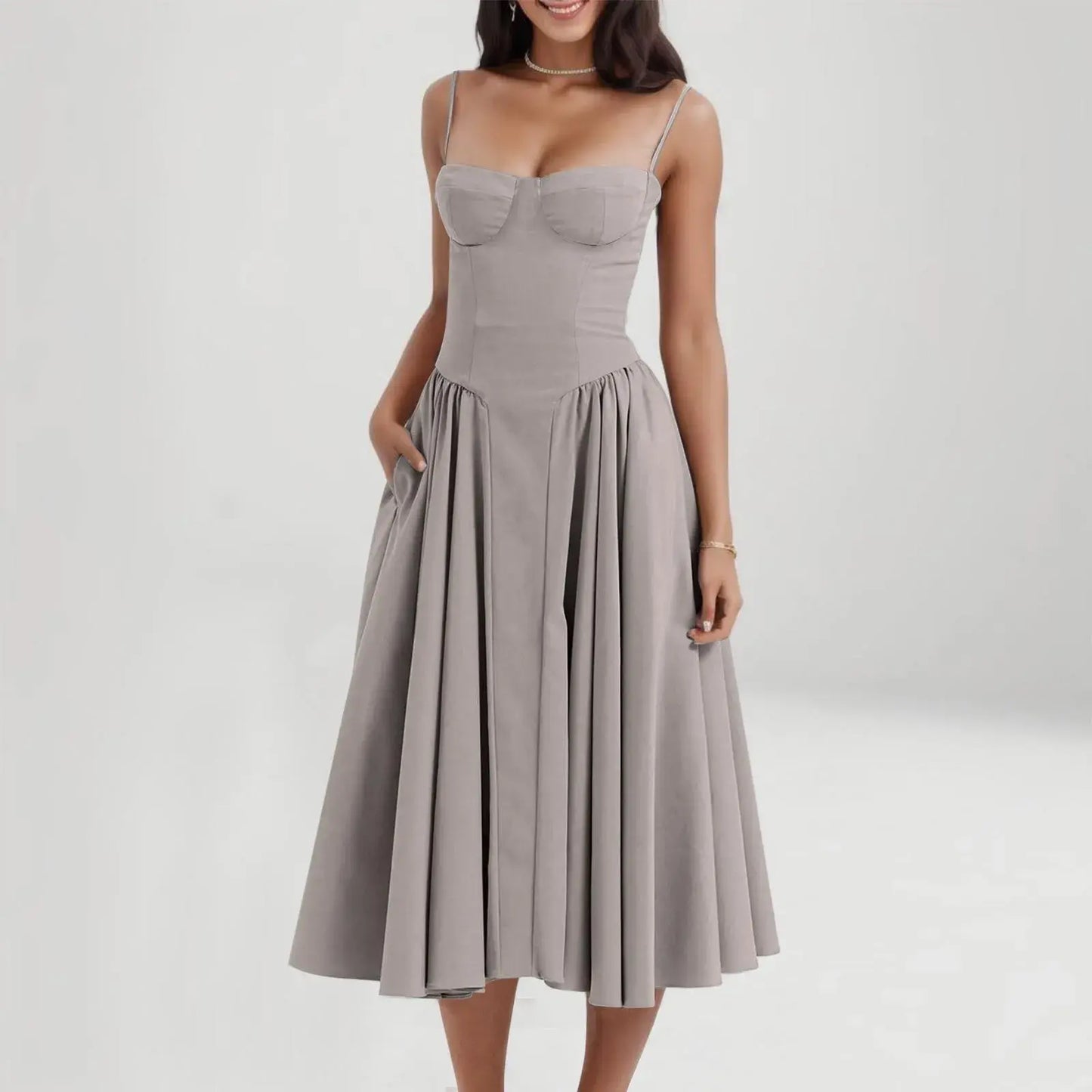 Dally Sleeveless Sling Long Dress