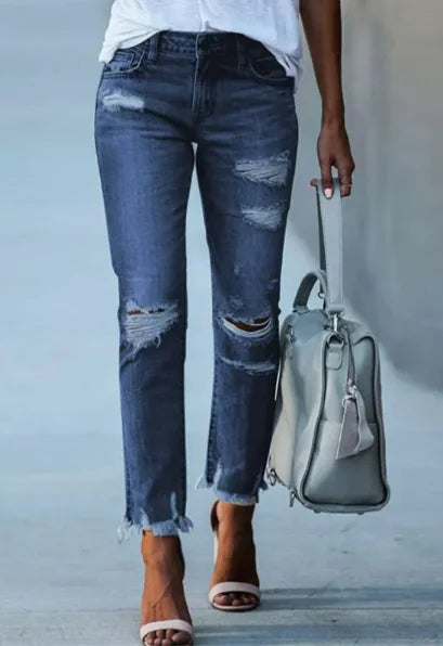 Maxine Cropped Ripped Jeans