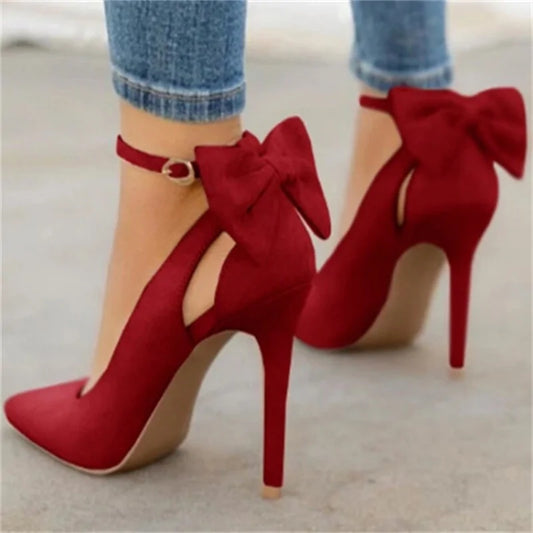 Scarlet Bow Heels