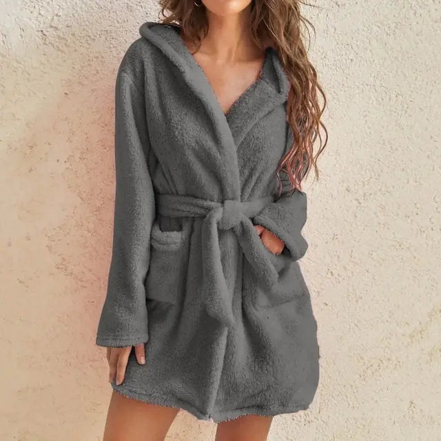 Zora Hooded Fleece Bathrobe